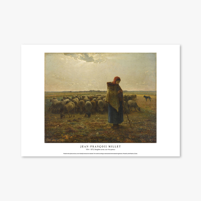 타임세일40%) [A3] 명화 포스터 013 Jean François Millet Bergere avec son troupeau 장 프랑수아 밀레