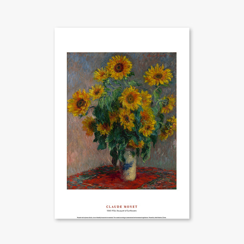 타임세일40%) [A3] 명화 포스터 026 Claude Monet Bouquet of Sunflowers 클로드 모네