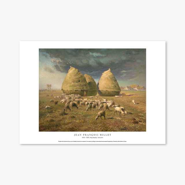 타임세일40%) [A3] 명화 포스터 005 Jean Francois Millet Haystacks Autumn 장 프랑수아 밀레