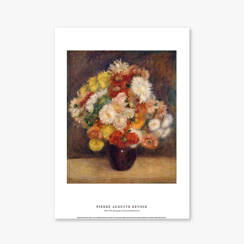 타임세일40%) [A3] 명화 포스터 018 Pierre Auguste Renoir Bouquet of Chrysanthemums 피에르 오귀스트 르누아르