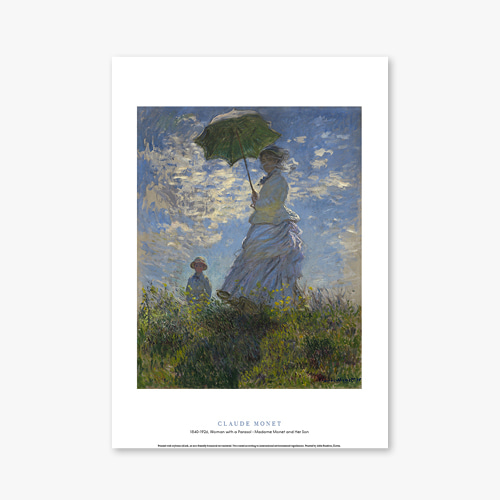 타임세일40%) [A3] 명화 포스터  005 Claude Monet Woman with a Parasol Madame Monet and Her Son 클로드 모네