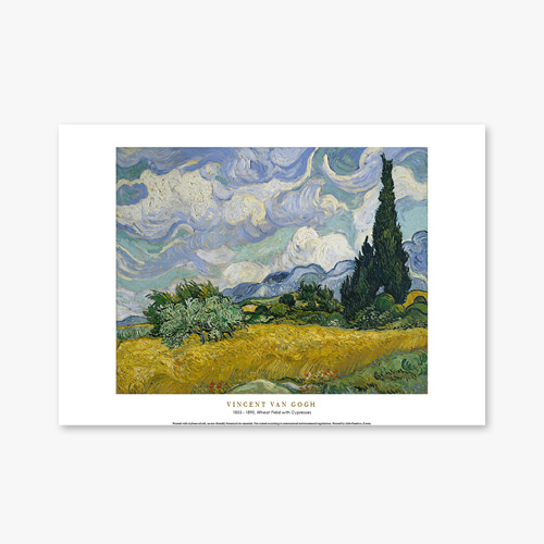 타임세일40%) [A3] 명화 포스터 021 Vincent van Gogh Wheat Field with Cypresses 빈센트 반 고흐